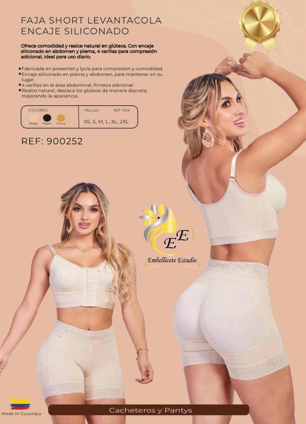 FAJA SHORT LEVANTACOLA ENCAJE SILICONADO
