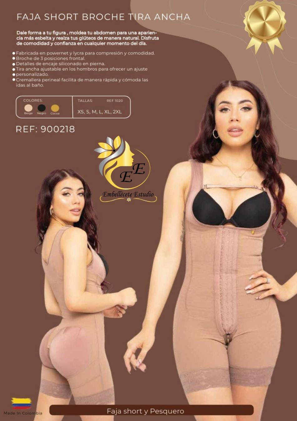 FAJA SHORT BROCHE TIRA ANCHA