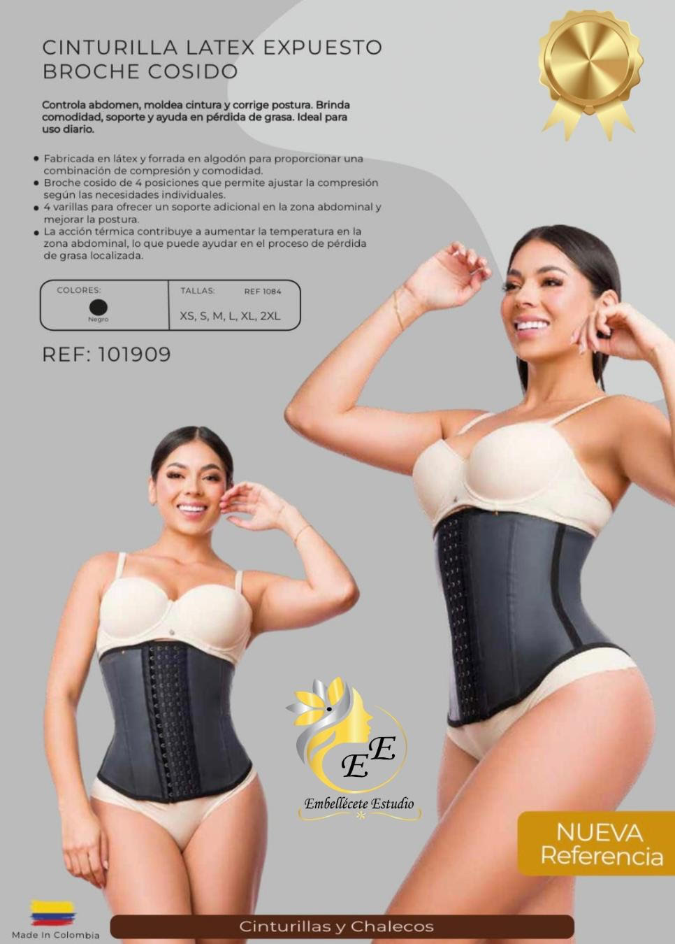 CINTURILLA LATEX EXPUESTO  BROCHE COSIDO