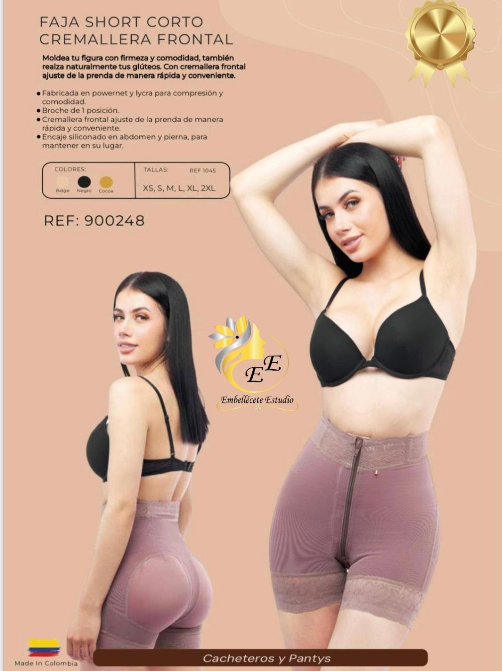 FAJA SHORT CORTO  CREMALLERA FRONTAL