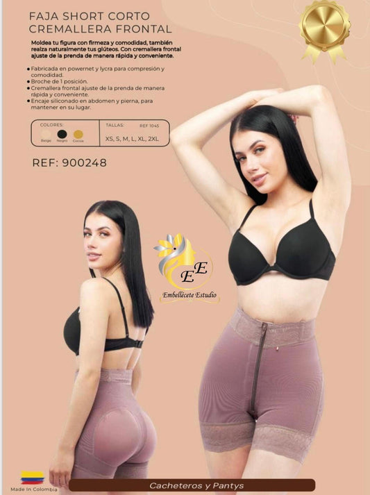 FAJA SHORT CORTO  CREMALLERA FRONTAL