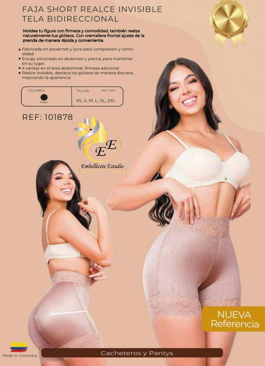 FAJA SHORT REALCE INVISIBLE  TELA BIDIRECCIONAL