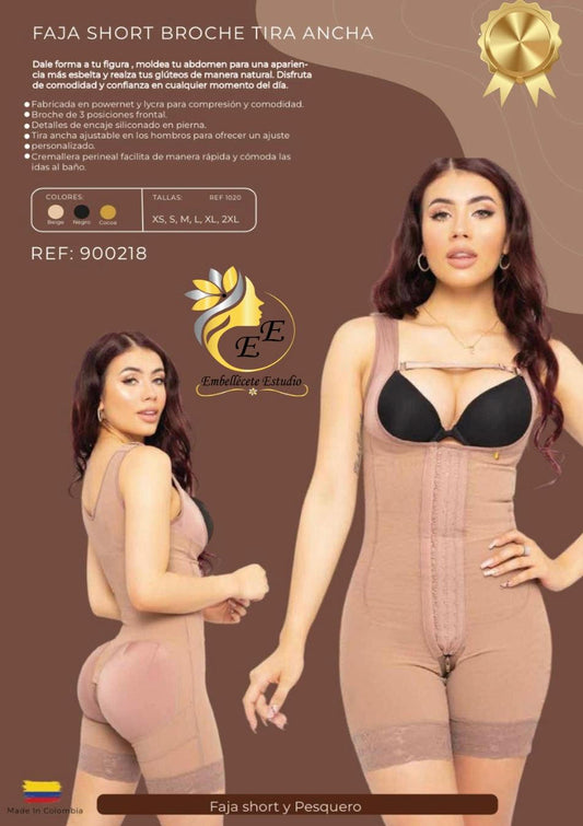 FAJA SHORT BROCHE TIRA ANCHA
