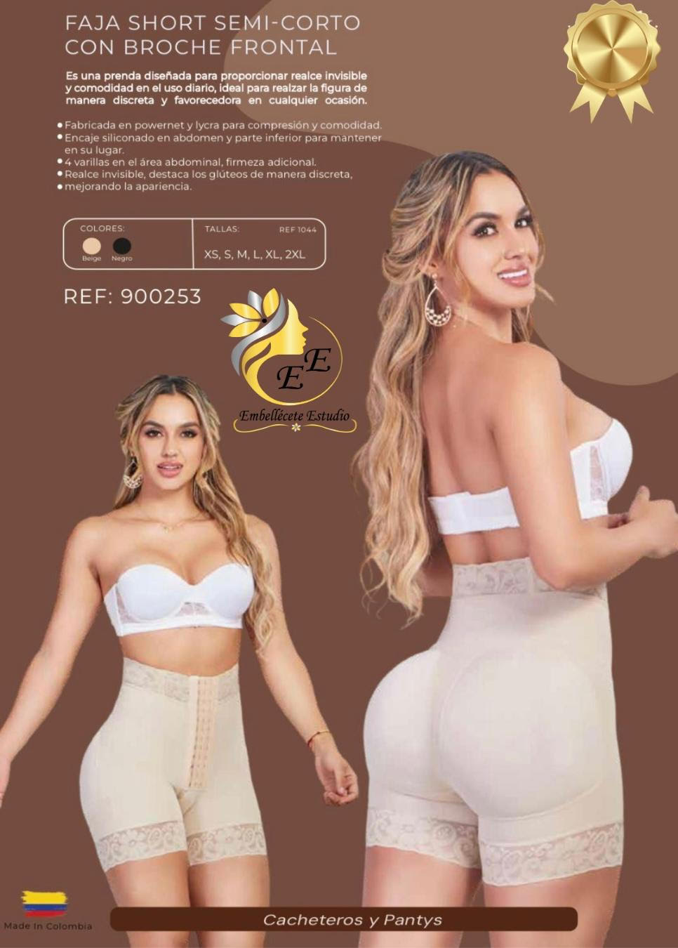 FAJA SHORT SEMI-CORTO CON BROCHE FRONTAL