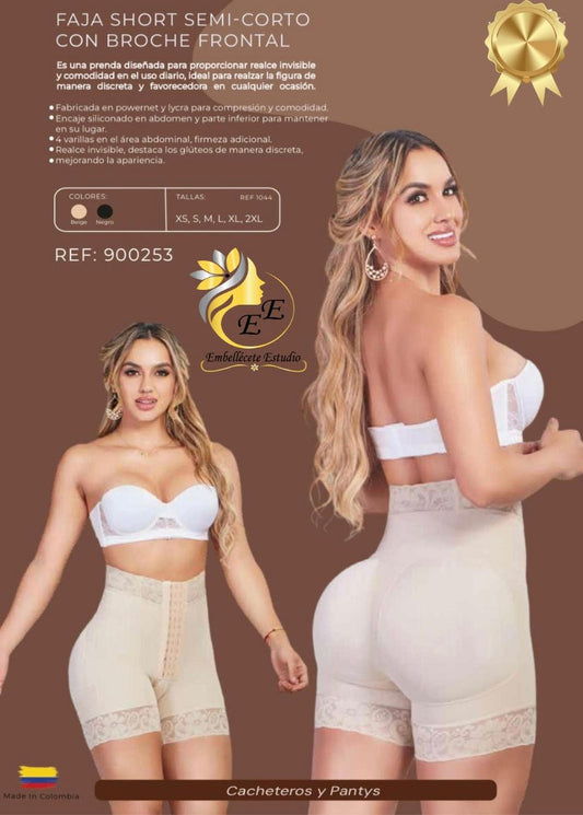 FAJA SHORT SEMI-CORTO CON BROCHE FRONTAL