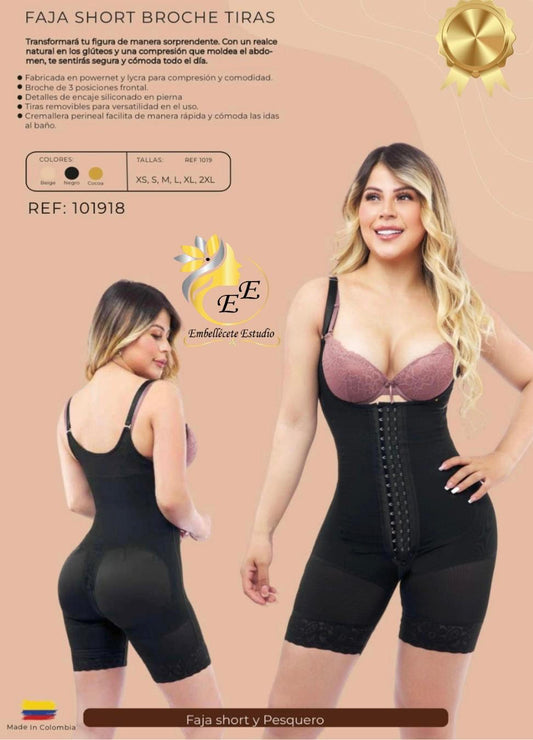 FAJA SHORT BROCHE TIRAS